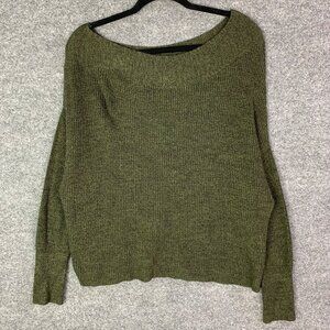 Free People Pullover Cotton‎ Blend Knit Off The Shoulder Sweater Long Sleeves xs
